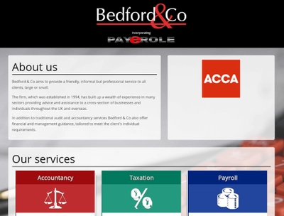 Image of Bedford & Co website